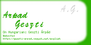 arpad geszti business card